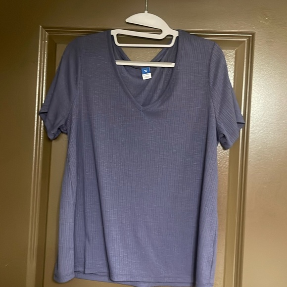 Short sleeve ribbed, v neck, ribbed shirt - Picture 1 of 4